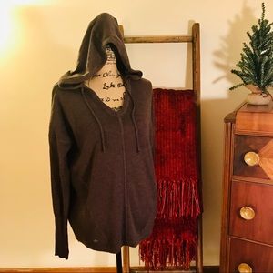 Athleta taupe brown sweater with hood. Small